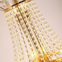 Elegante lámpara colgante larga de cristal