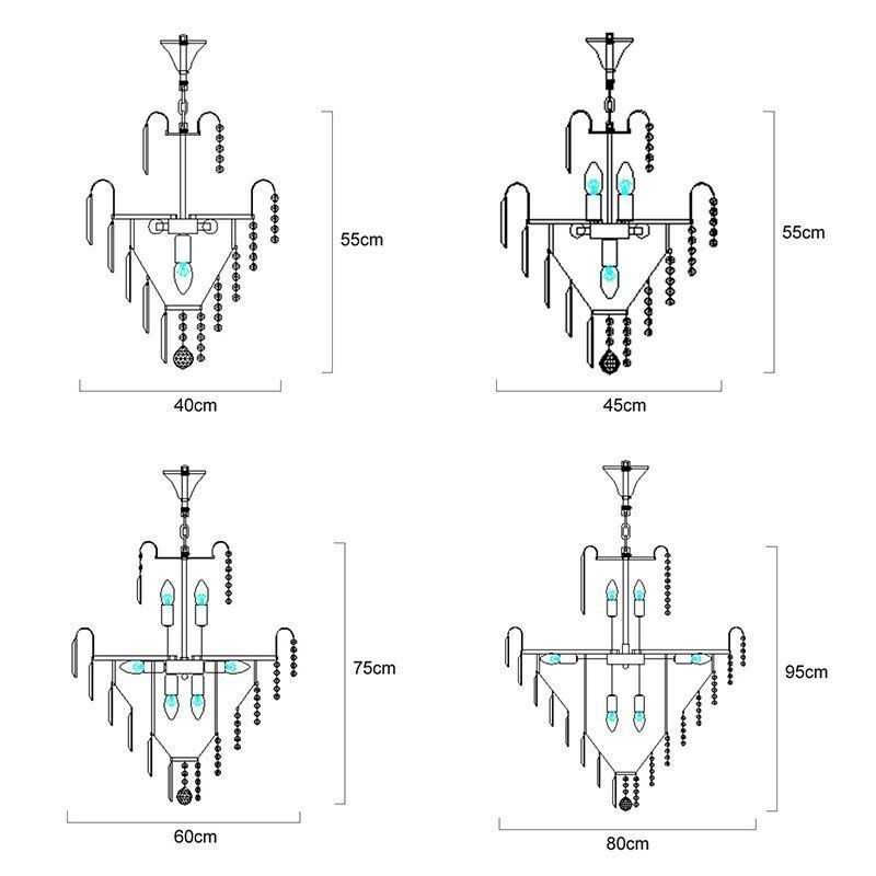 Lámpara colgante cónica de cristal moderna y elegante
