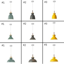 Lámpara colgante nórdica de metal con forma de cúpula y colores macarrones