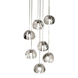 Lámpara colgante moderna de cristal en racimo, pantalla de cristal única, escalera dúplex