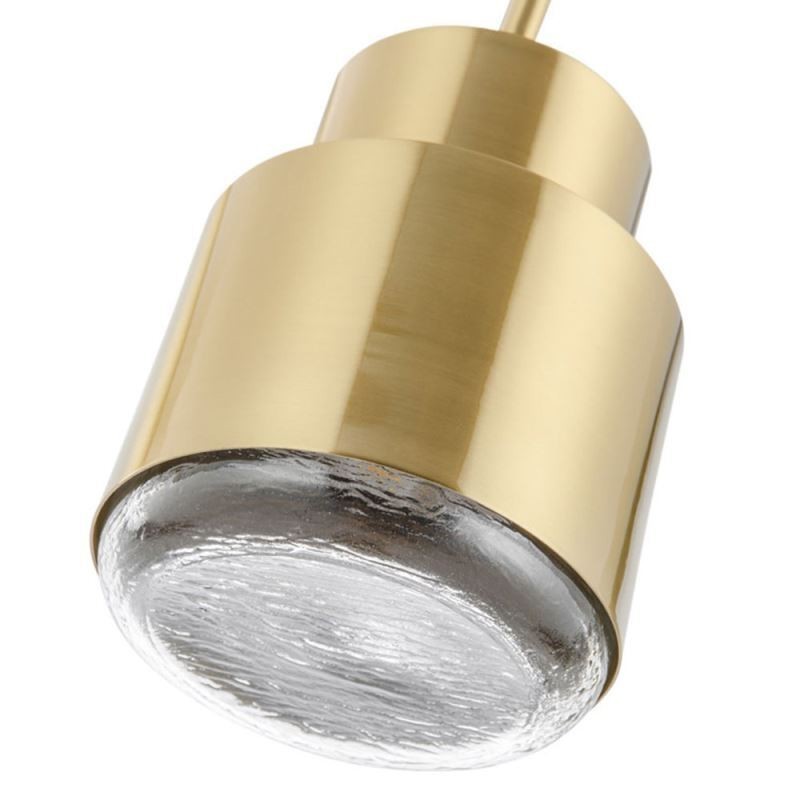 Lámpara colgante de vidrio posmoderno, lámpara cilíndrica dorada, iluminación brillante.
