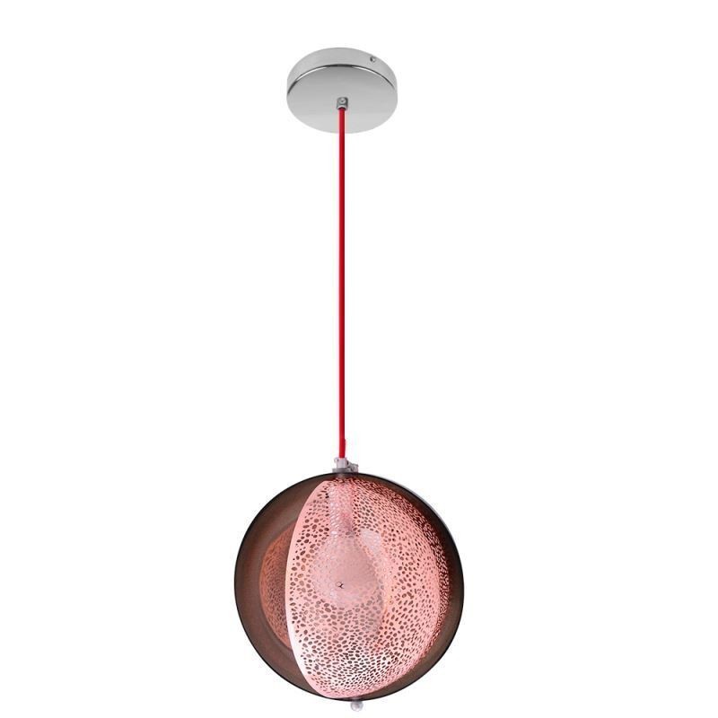 Lámpara colgante moderna de oro rosa con pantalla de cristal semicircular, luz decorativa para cafetería