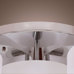 Lámpara de araña moderna contemporánea de metal cromado con montaje empotrado