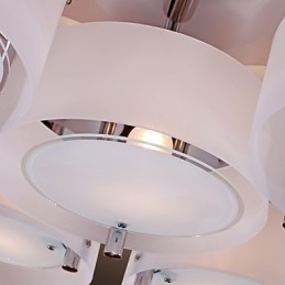 Lámpara de araña moderna contemporánea de metal cromado con montaje empotrado