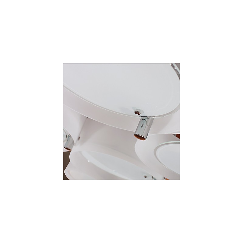 Lámpara de araña moderna contemporánea de metal cromado con montaje empotrado