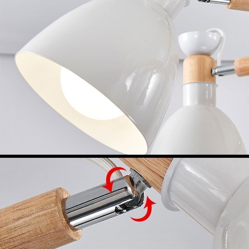 Lámpara colgante nórdica Macaron, lámpara de araña creativa de madera