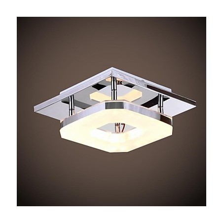 Plafón acrílico de 1 luz, moderno, galvanizado, de acero inoxidable Plafón acrílico de 1 luz, moderno, galvanizado, de acero inoxidable