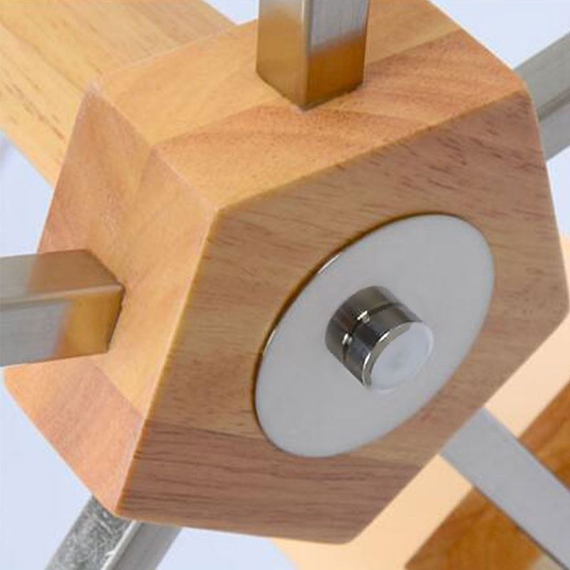 Lámpara colgante nórdica de madera con pantalla de cristal
