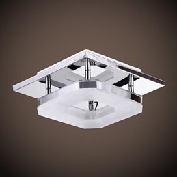 Plafón acrílico de 1 luz, moderno, galvanizado, de acero inoxidable
