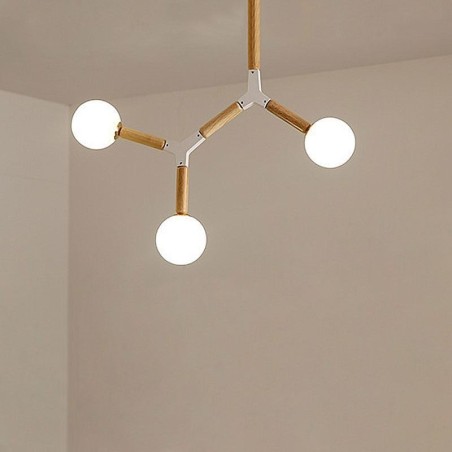 Lámpara colgante nórdica Magic Bean, iluminación creativa de madera Lámpara colgante nórdica Magic Bean, iluminación creativa de madera