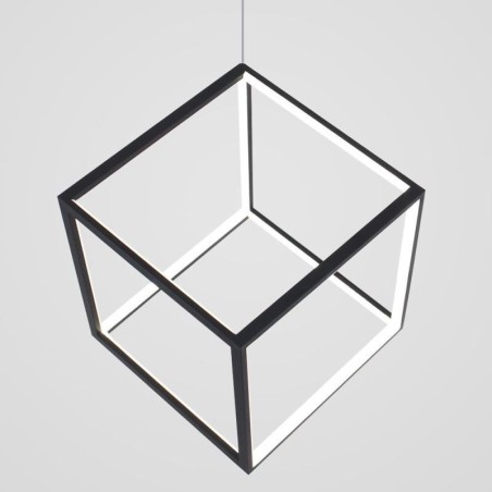Lámpara colgante negra con forma de cubo geométrico Lámpara colgante negra con forma de cubo geométrico