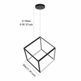 Lámpara colgante negra con forma de cubo geométrico