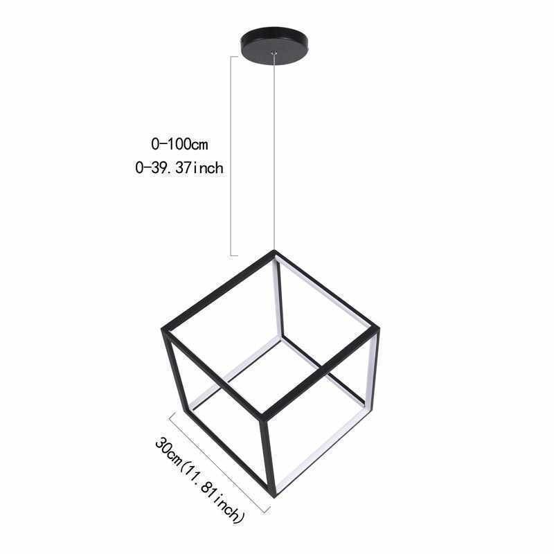 Lámpara colgante negra con forma de cubo geométrico