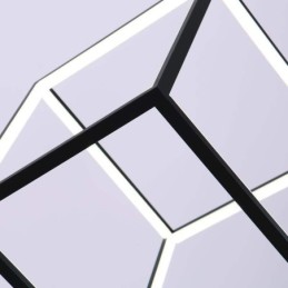 Lámpara colgante negra con forma de cubo geométrico