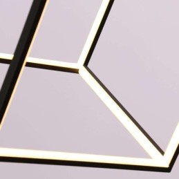Lámpara colgante negra con forma de cubo geométrico