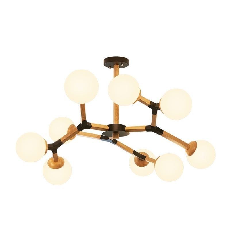 Lámpara colgante nórdica Magic Bean, lámpara creativa de madera