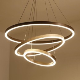 Lámpara colgante con dibujo artesanal de 3 anillos, 80+60+40 cm