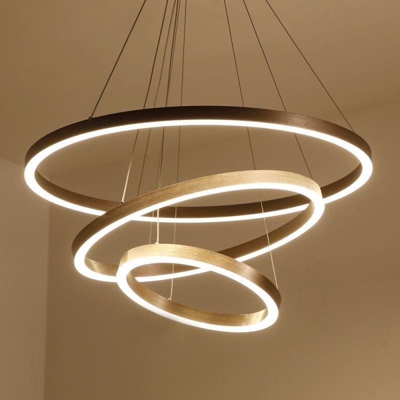 Lámpara colgante con dibujo artesanal de 3 anillos, 80+60+40 cm