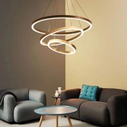 Lámpara colgante con dibujo artesanal de 3 anillos, 80+60+40 cm