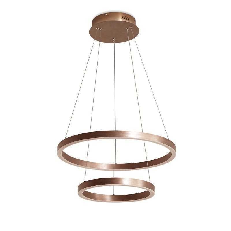 Lámpara colgante Dibujo Craft 2 anillos Lámpara 60+40cm