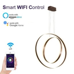 Lámpara colgante nórdica con forma de anillo acrílico