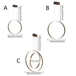 Lámpara colgante nórdica con forma de anillo acrílico