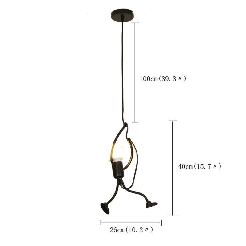 Lámpara colgante moderna y sencilla con forma de hombrecito, luz creativa
