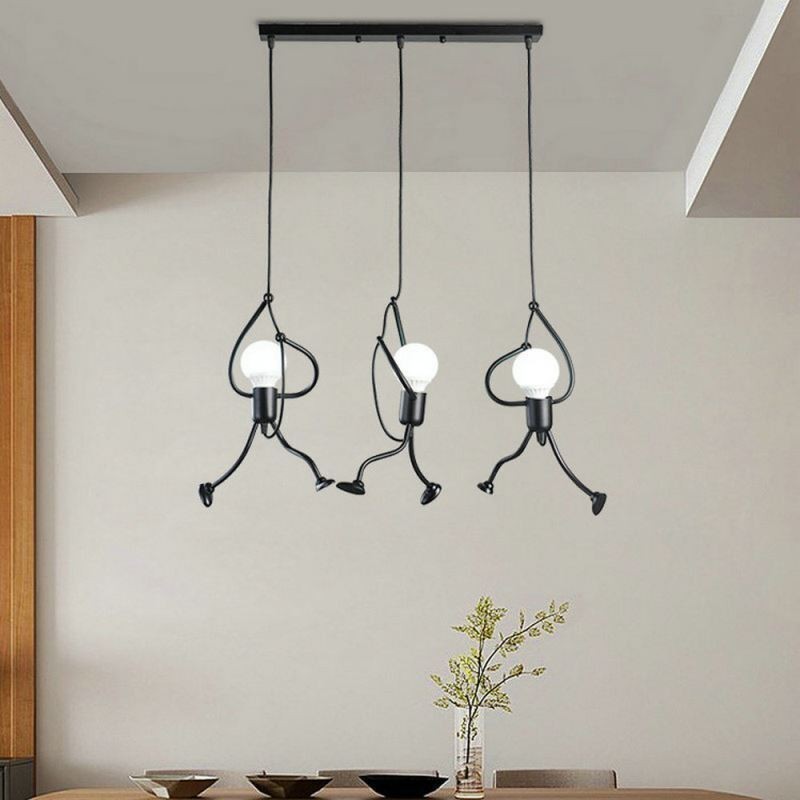 Lámpara colgante moderna con forma de hombrecito creativa, lámpara individual para el hogar