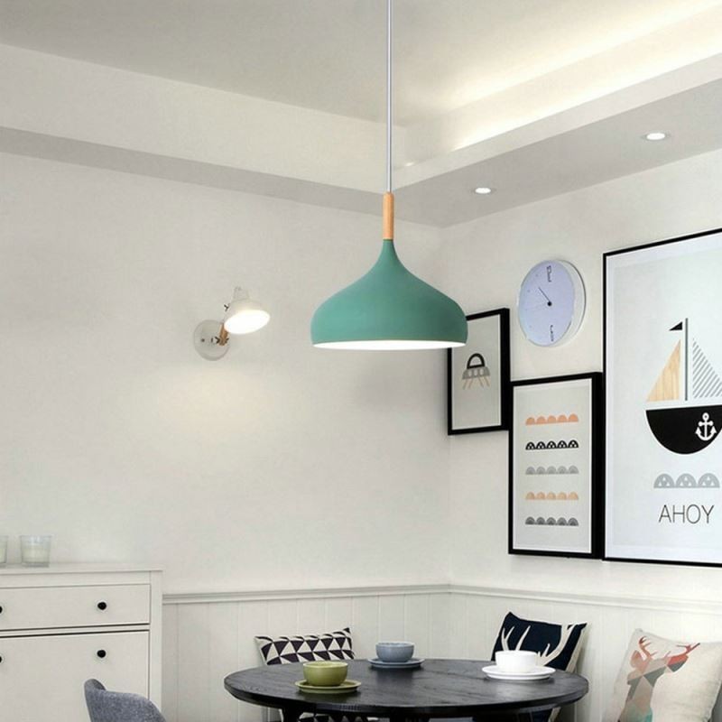 Lámpara colgante moderna de aluminio Macaron, luz ajustable para el hogar