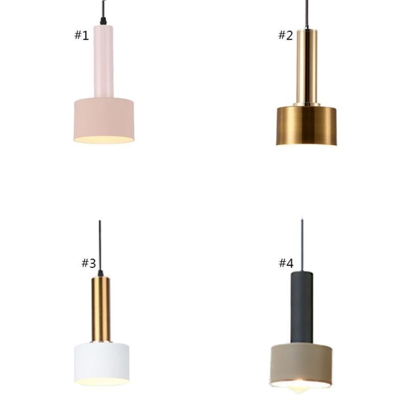Lámpara colgante moderna y sencilla con forma de cilindro, iluminación de aluminio.