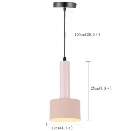 Lámpara colgante moderna y sencilla con forma de cilindro, iluminación de aluminio.