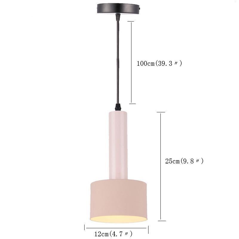 Lámpara colgante moderna y sencilla con forma de cilindro, iluminación de aluminio.