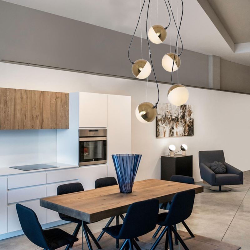 Lámpara colgante nórdica en forma de círculo creativa