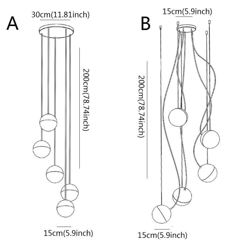 Lámpara colgante nórdica en forma de círculo creativa