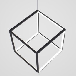 Lámpara colgante negra con forma de cubo geométrico LBY18069