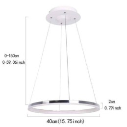 Lámpara colgante moderna de acrílico circular de 40 cm