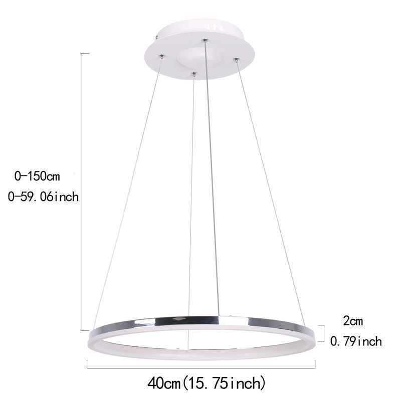 Lámpara colgante moderna de acrílico circular de 40 cm