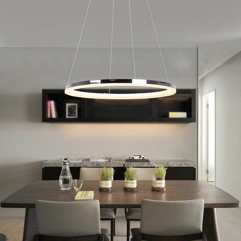 Lámpara colgante moderna de acrílico circular de 40 cm