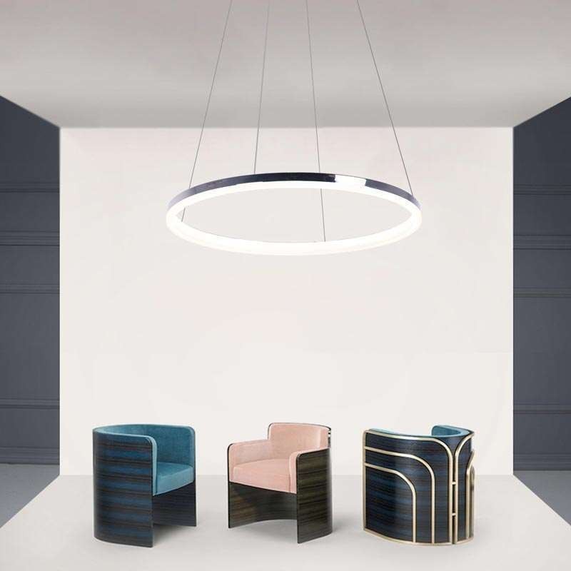 Lámpara colgante moderna de acrílico circular de 40 cm