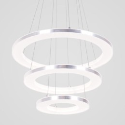 Lámpara colgante moderna de acrílico con 3 anillos, 40 + 30 + 20 cm