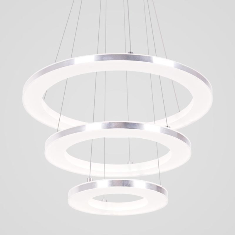 Lámpara colgante moderna de acrílico con 3 anillos, 40 + 30 + 20 cm