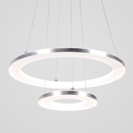 Lámpara colgante moderna de acrílico con 2 anillos, 40 + 20 cm