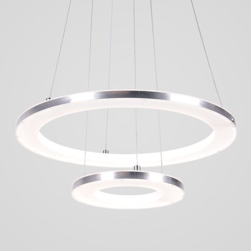 Lámpara colgante moderna de acrílico con 2 anillos, 40 + 20 cm