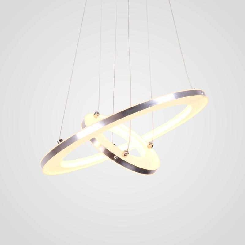Lámpara colgante moderna de acrílico con 2 anillos, 40 + 20 cm