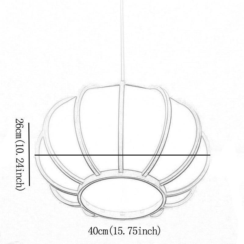 Lámpara colgante de bambú japonesa creativa, moderna y sencilla, lámpara colgante redonda para salón de té.