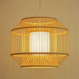 Lámpara colgante de bambú con forma de linterna, lámpara colgante japonesa creativa