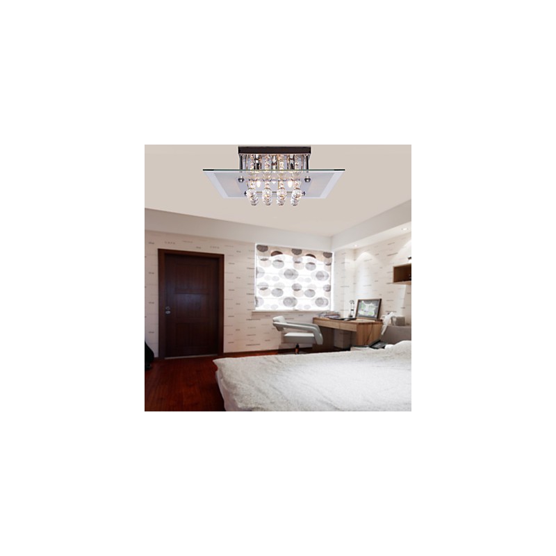 Lámpara de techo moderna de cristal para sala de estar, 5 luces