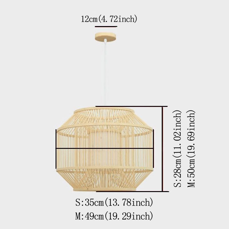 Lámpara colgante de bambú con forma de linterna, lámpara colgante japonesa creativa