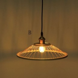 Lámpara colgante de bambú con forma de cúpula, tejida a mano