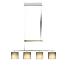 Lámpara colgante moderna de 4 luces con pantalla de tela y altura ajustable